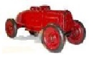 Though it may well be a copy, this large red roadster is wonderful. At 
				this time I am unable to afford many cast toys, copies or not, so I don't know as much about them as I do the
				other toy cars and trucks on this web site. For info on them, I have to rely on the work of others.