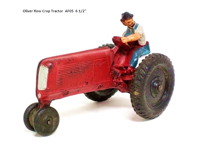A red Oliver Row Crop tractor AF05R 6 1/2 inches