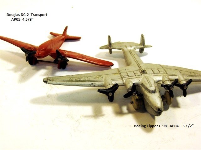 Front view of a silver Boing C-97 Clipper, 5 1/2 inches long.