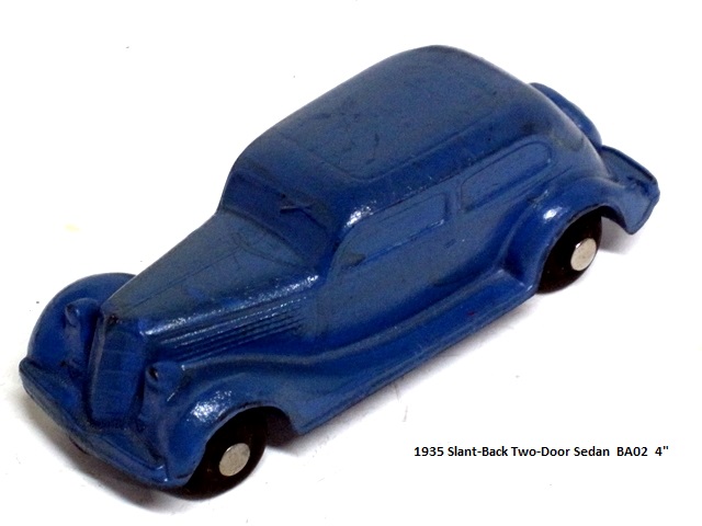 A beautiful blue two door '35 Ford sedan shown from the driver's left front quarter.