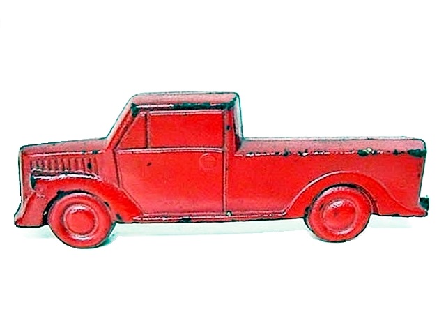 This photo is of the red pickup truck, also about 4 inches long.