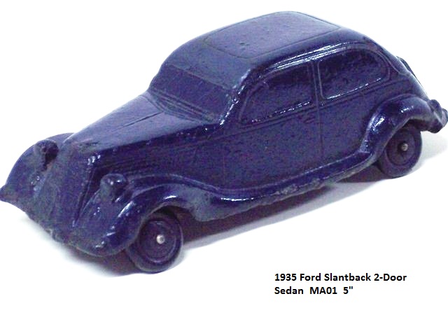 This is a blue 1935 Ford 2-door sedan viewed from the driver front quarter. The car has flat disk wheels.