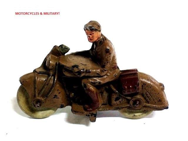 A motorcylist with rifle in scabbard and saddlebags, wonderfully detailed.